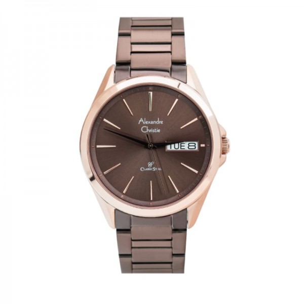 Alexandre Christie AC 8592 Rosegold Brown Man MEBROBO